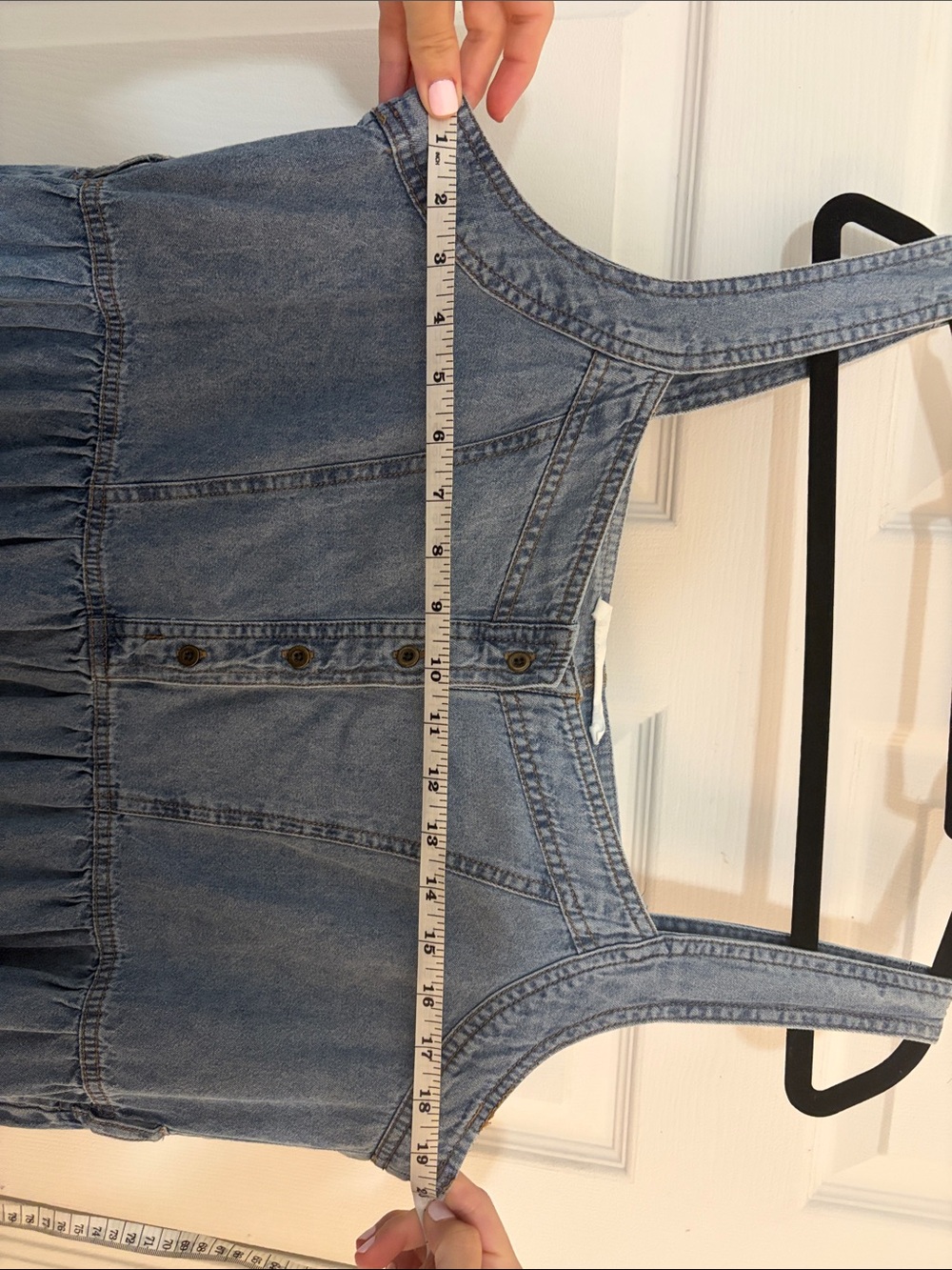 Women's Light Blue Denim Maxi Dress - Picture 4 of 7